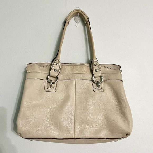 COACH Penelope Cream Off White Handbag Satchel Tote Shoulder Bag Silver Hardware - Picture 6 of 12